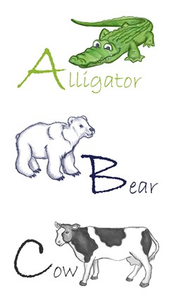 Framed ABC Animals Print