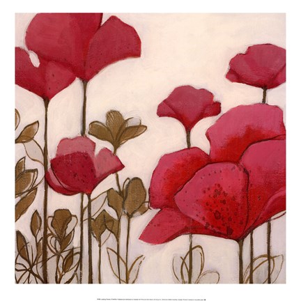 Framed Ladybug Flowers I Print