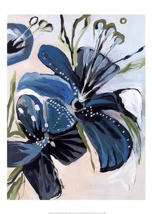 Framed Flowers of Azure I Print