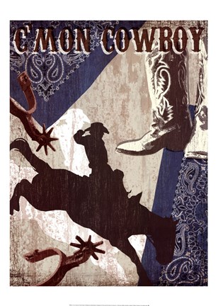 Framed C'mon Cowboy Print