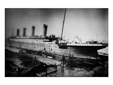 Framed Docked Titanic Print