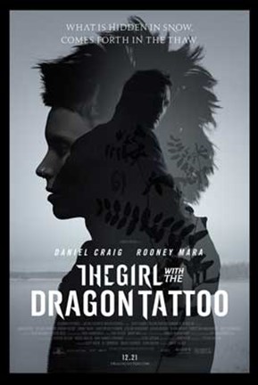 Framed Girl with the Dragon Tattoo movie poster Print