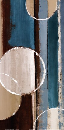 Framed Blue orbiting moons IV Print