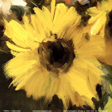 Framed Sunflowers Square I Print