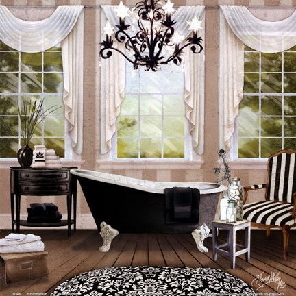 Framed Chandelier Bath I Print
