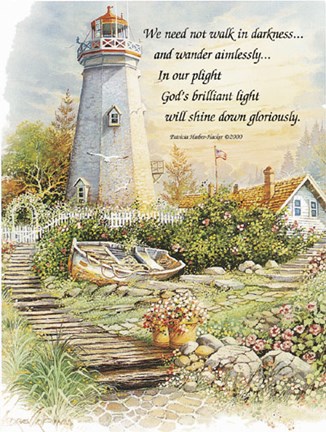 Framed Lighthouse/verse Print