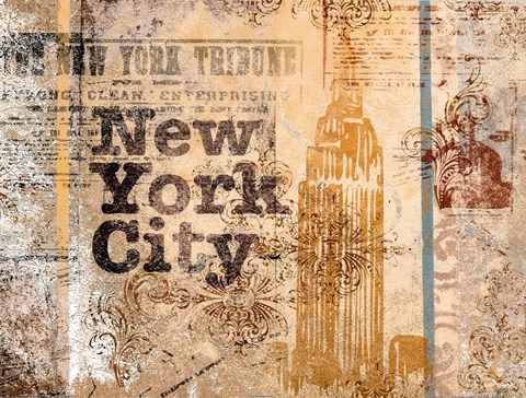 Framed New york postcard Print