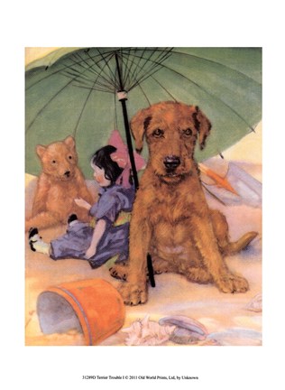 Framed Terrier Trouble I Print