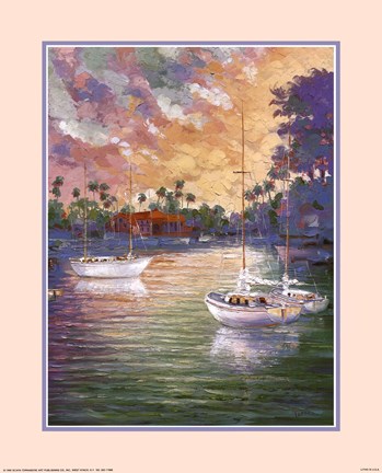 Framed Three Sailboats Print