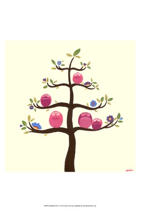 Framed Orchard Owls V Print