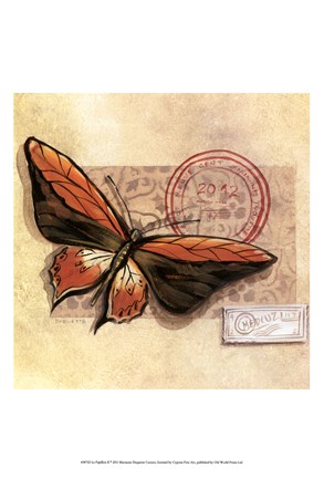 Framed Le Papillon II Print