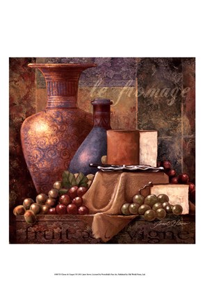 Framed Cheese &amp; Grapes I Print