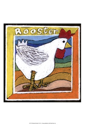 Framed Whimsical Rooster Print
