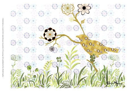 Framed Bird on a Limb Print