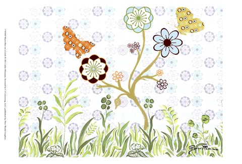 Framed Butterflies on a Limb Print