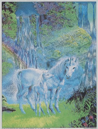 Framed Tim Jacobus - Unicorns in Paradise Size 6x8 Print