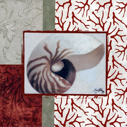 Framed Coral Branch I Print