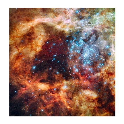 Framed Hubble Space Telescope image of the R136 Super Star Cluster Print