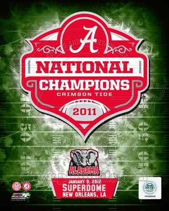 Framed University of Alabama Crimson Tide 2012 BCS National Champions Team Logo Print