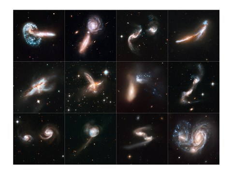 Framed Colliding Galaxies Print