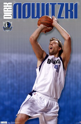 Framed Mavericks - D Nowitzki 11 Print