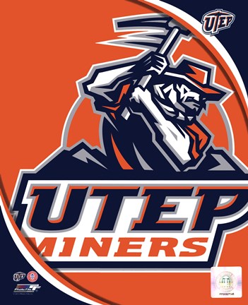 Framed University of Texas El Paso Miners Team Logo Print