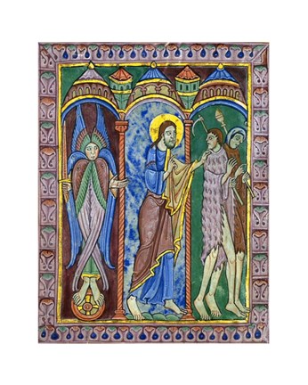 Framed Albans Psalter: Expulsion from Paradise Print