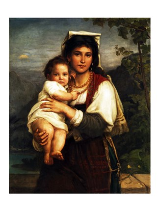 Framed Young Roman Woman with Child Print