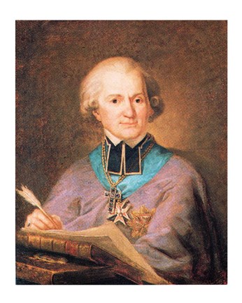 Framed Portrait of Adam Naruszewicz Print