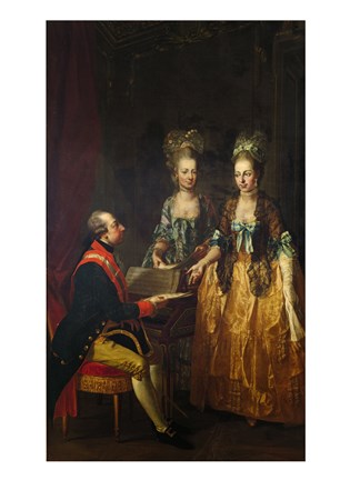 Framed Portrait of Emperor Joseph II at the Piano with His Sisters Maria Anna and Maria Elisabeth Print