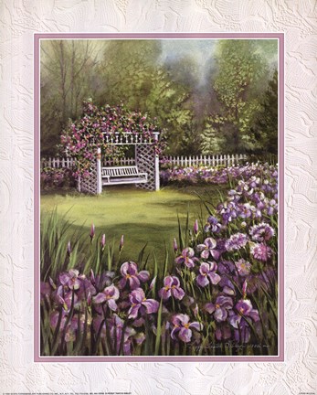 Framed White Swing in Arbor Print
