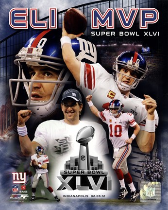 Framed Eli Manning Super Bowl XLVI MVP Composite Print