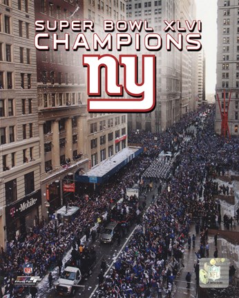 Framed New York Giants Super Bowl XLVI Champions Parade Print