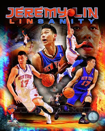 Framed Jeremy Lin 2012 Portrait Plus Print