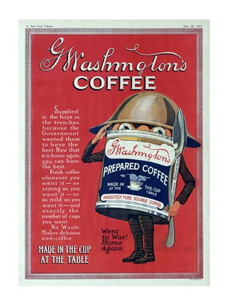 Framed Washington Coffee New York Tribune Print