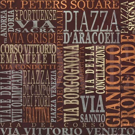 Framed Streets Of Rome Print