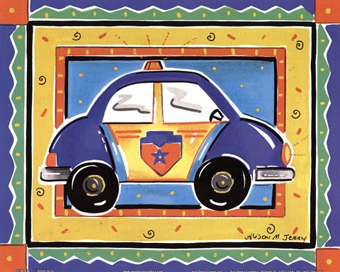 Framed Police Car Print
