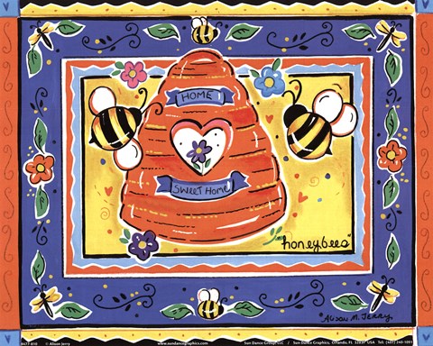Framed Honeybees Print