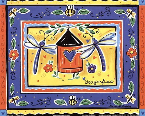 Framed Dragonflies Print