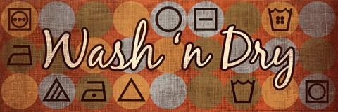 Framed Laundry Symbols Panel II - mini Print