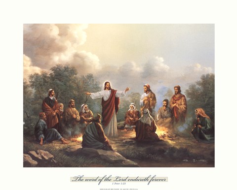 Framed Jesus Spreading the Word (verse) Print