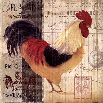 Framed Cockerel I Print