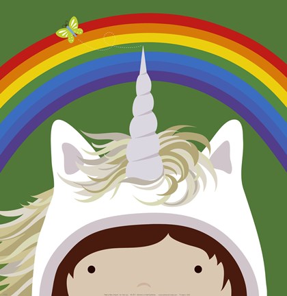 Framed Peek-A-Boo Unicorn Print