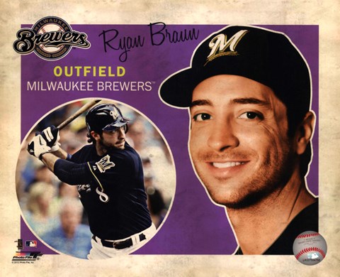Framed Ryan Braun 2012 Studio Plus Print