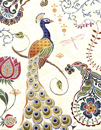 Framed Peacock Fantasy II Print