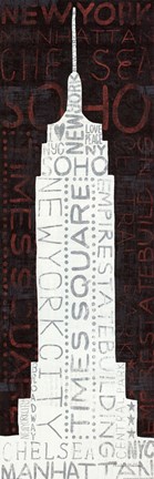 Framed Empire State Building - Red Print