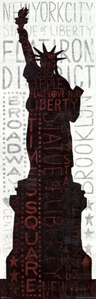 Framed Statue of Liberty - Red Print