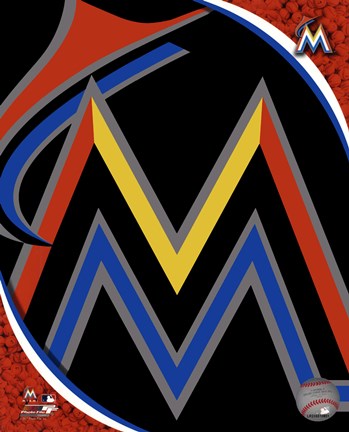 Framed Miami Marlins 2012 Team Logo Print