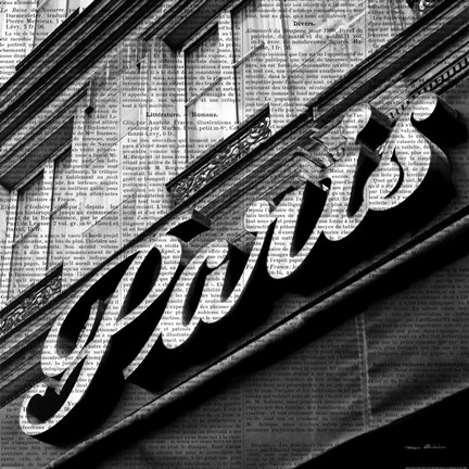 Framed Newsprint Paris Print