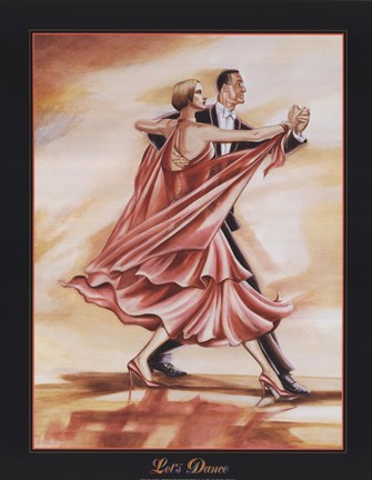 Framed Dancers II (Red) Print